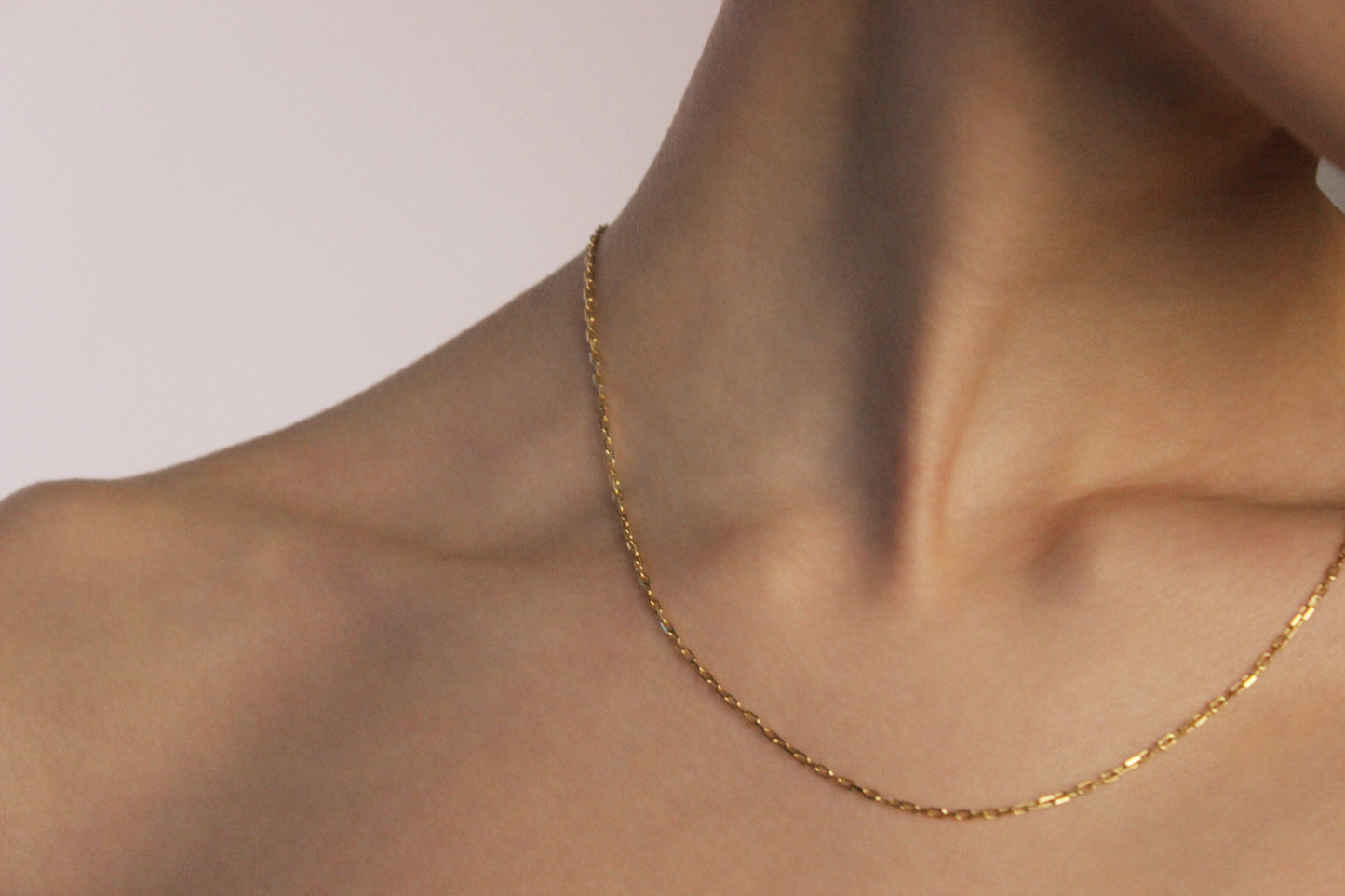9ct Square cut Belcher Chain (L)