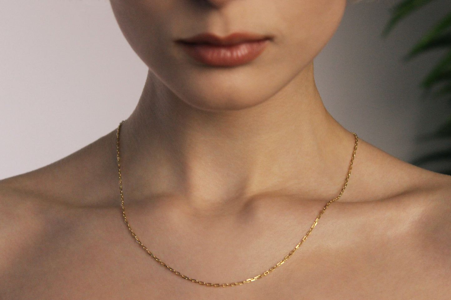 9ct Square cut Belcher Chain (L)