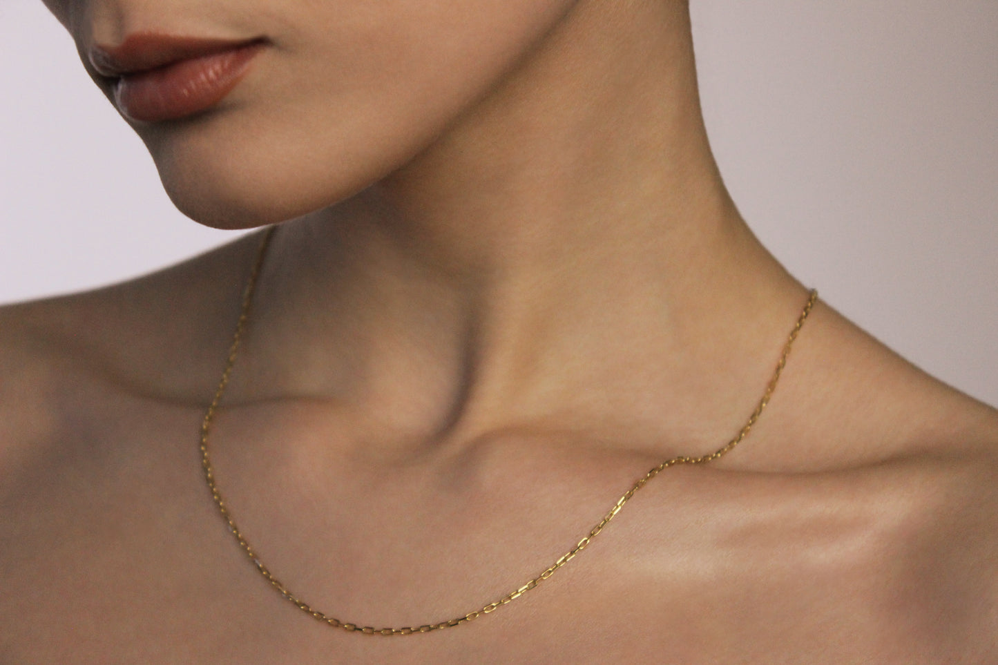 9ct Square cut Belcher Chain (L)