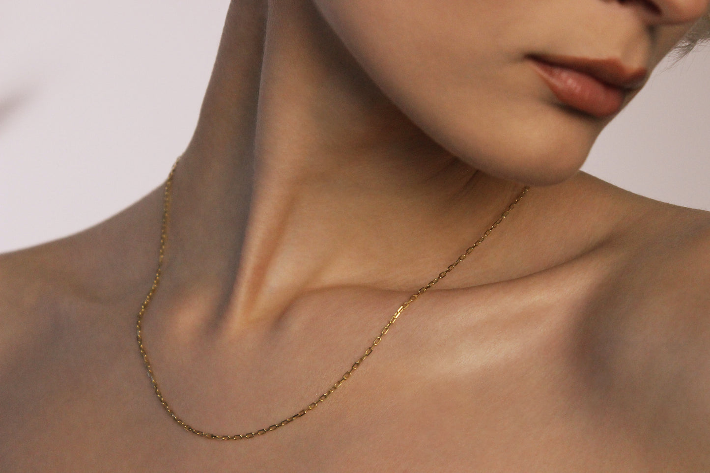 9ct Square cut Belcher Chain (L)
