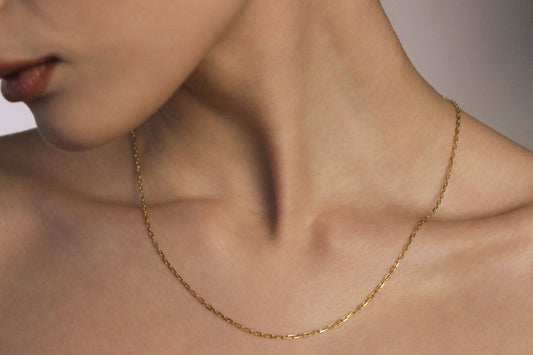 9ct Square cut Belcher Chain (L)